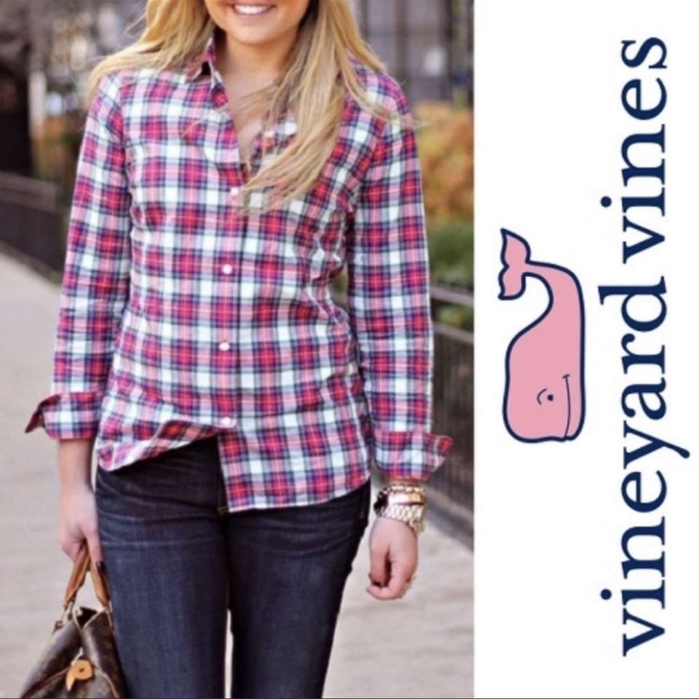 Vineyard Vines Plaid Button down women’s shirt